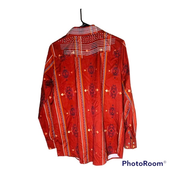 NWT Western Shirt by Lucky & Blessed Western Shirt Rust Size Small - Picture 2 of 8